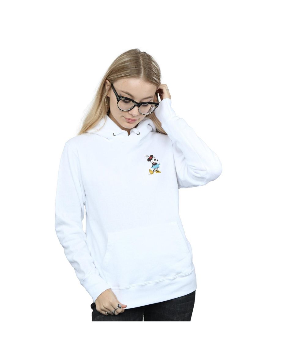 Disney Womens/Ladies Minnie Mouse Kick Chest Hoodie - White