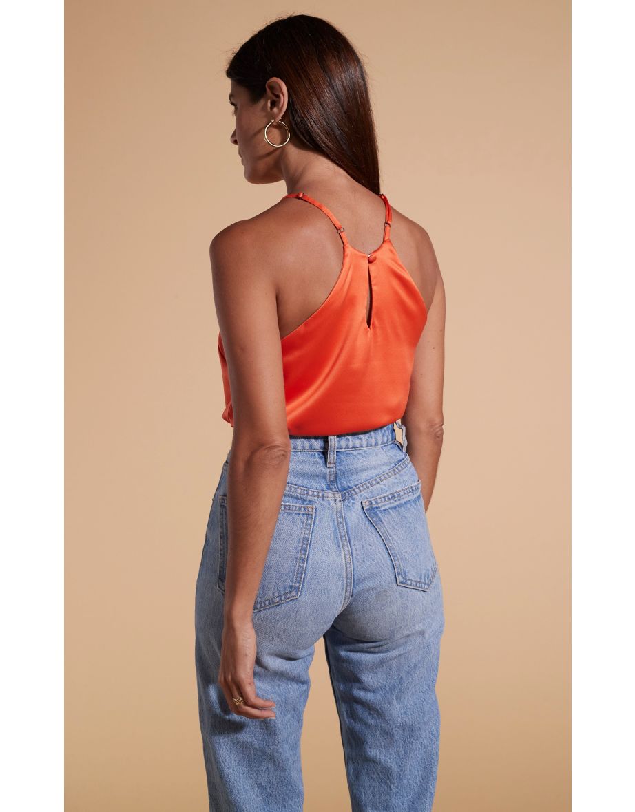 Nina Halter Cami Top In Orange - 3