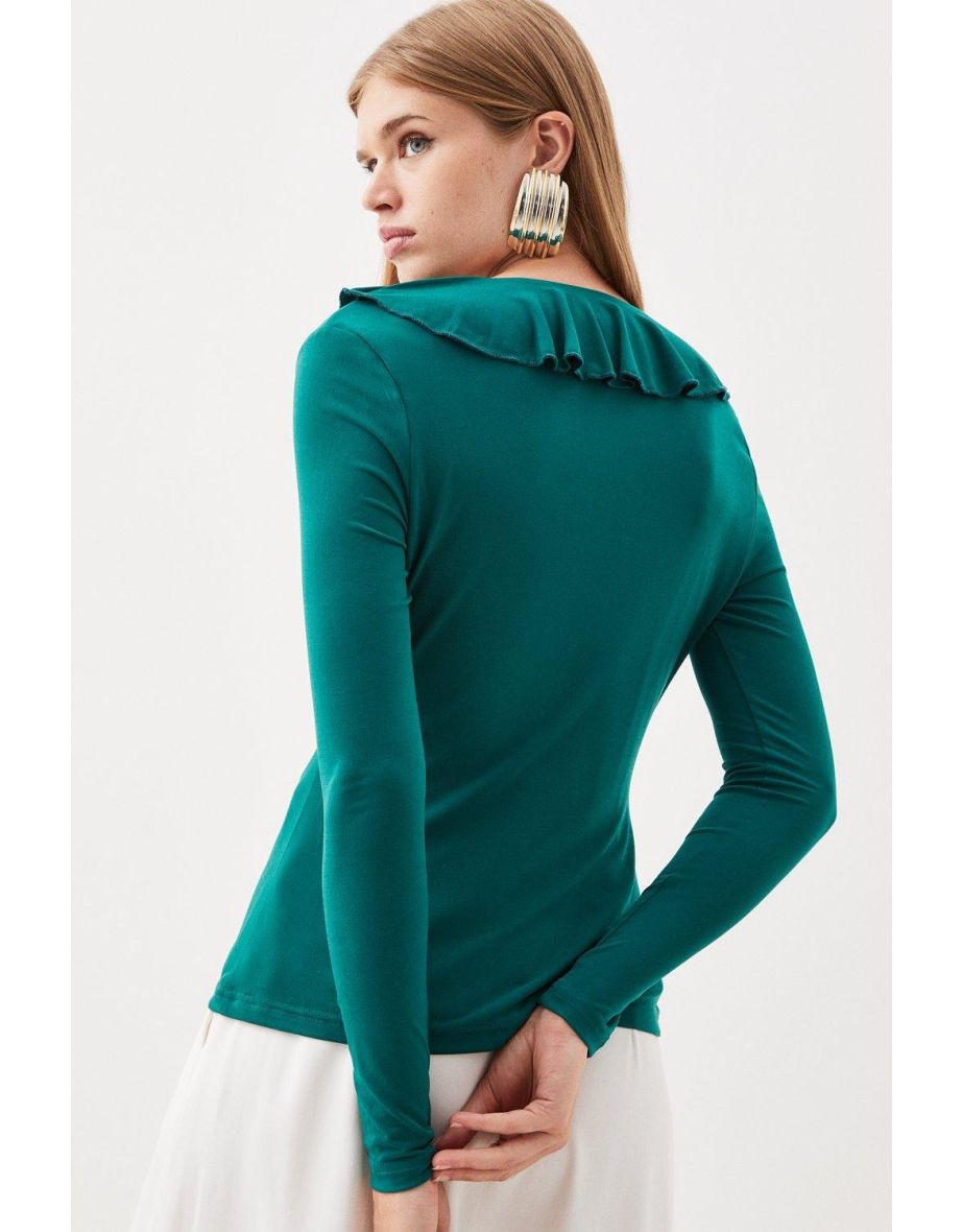 Jersey Crepe Ruffle Top - 2