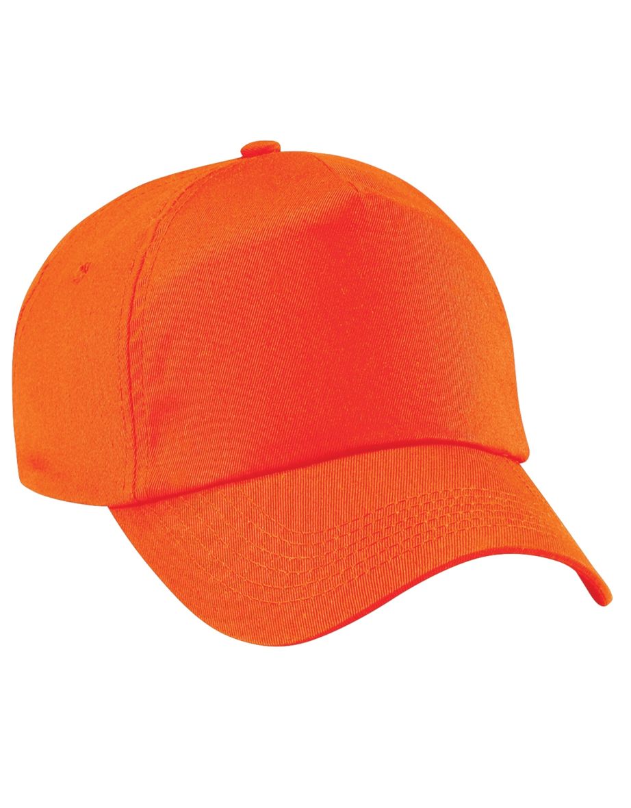 Beechfield Unisex Plain Original 5 Panel Baseball Cap - Orange