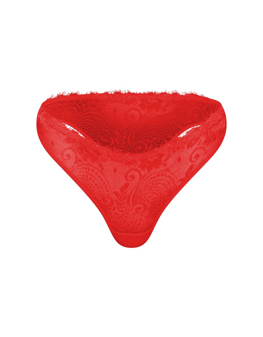 Red Lace Tie Side Knickers - 3