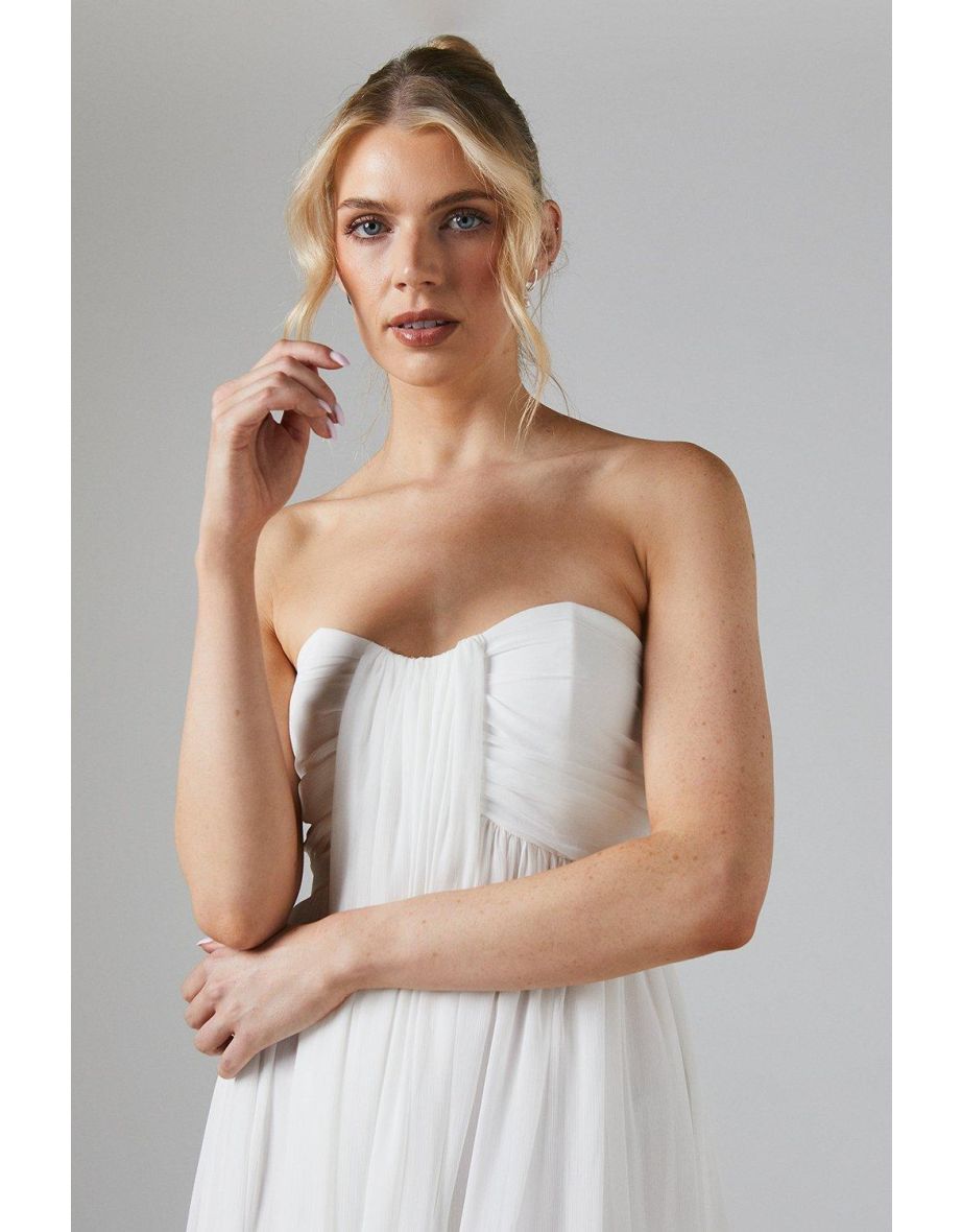 Bandeau Sweetheart Chiffon Drape Beach Wedding Dress - 3