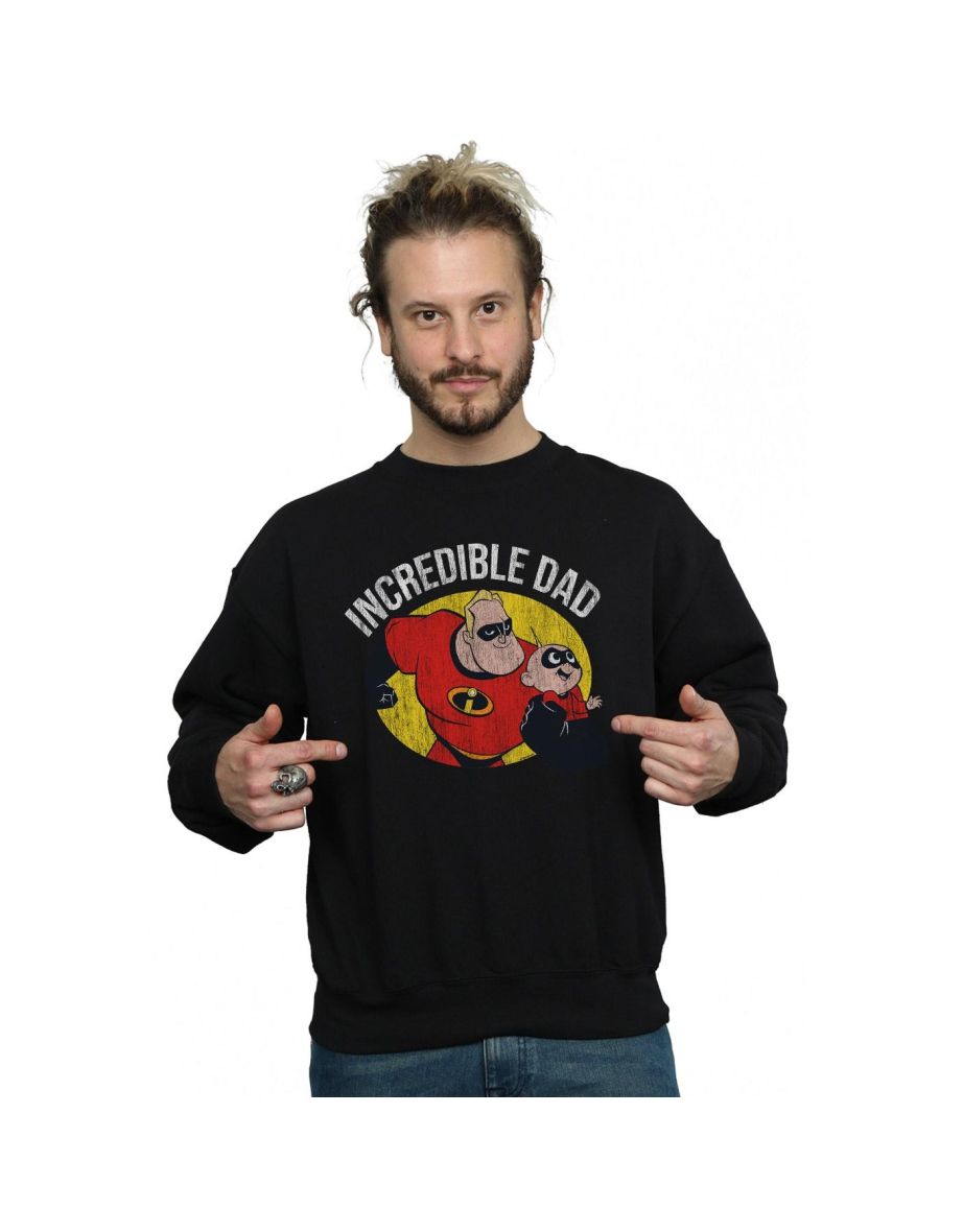 Disney Mens The Incredibles Bob Parr Incredible Dad Sweatshirt - Black