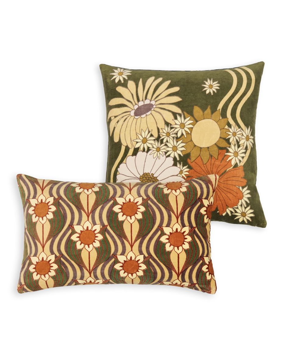 Annie 45 x 45cm Floral 100% Cotton Velvet Cushion Cover - 3