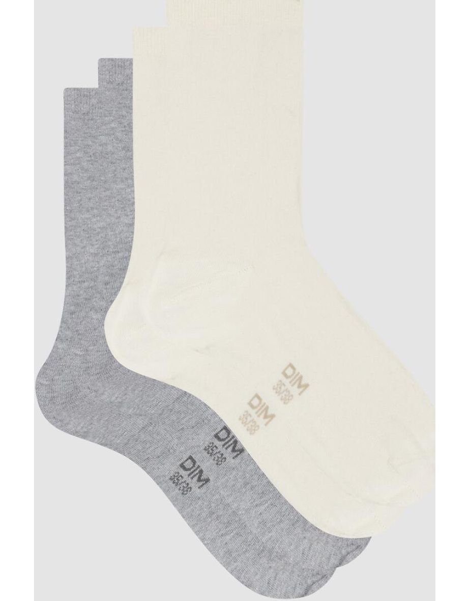 Pack of 2 Pairs of Crew Socks in Cotton Mix