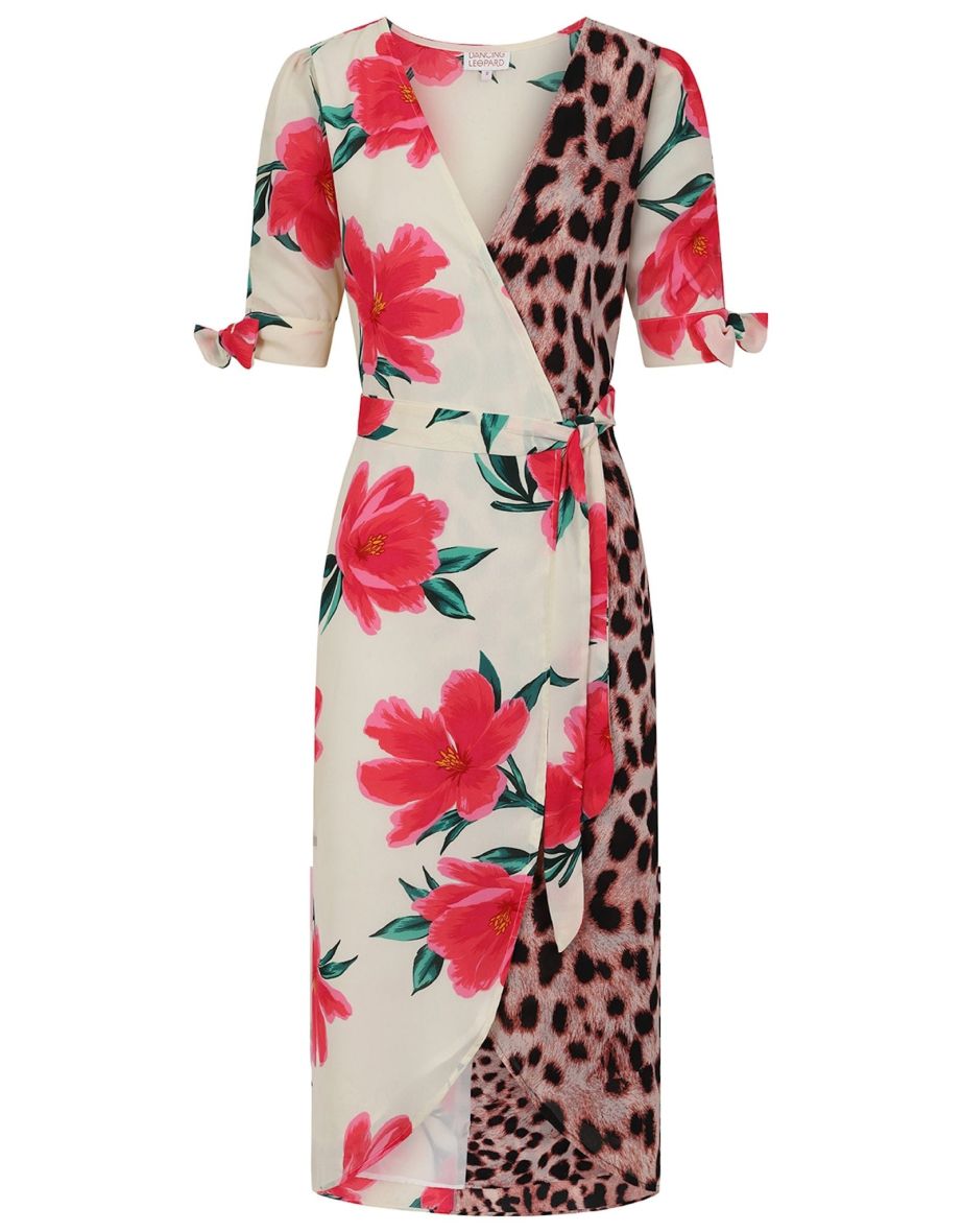 Olivera Midi Dress in Cream Base Tulip Mix - 6