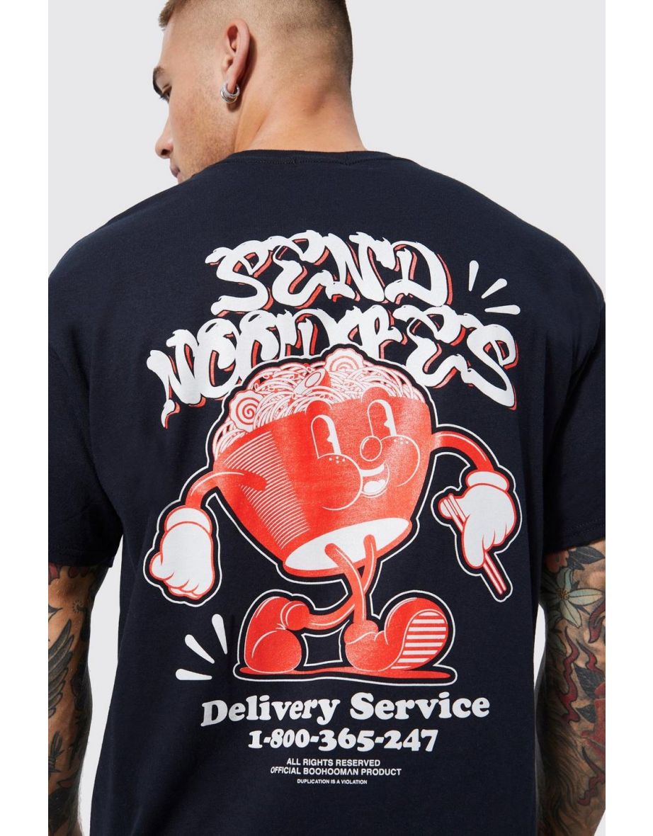 Send Noodles Back Graphic T-shirt - black - 2