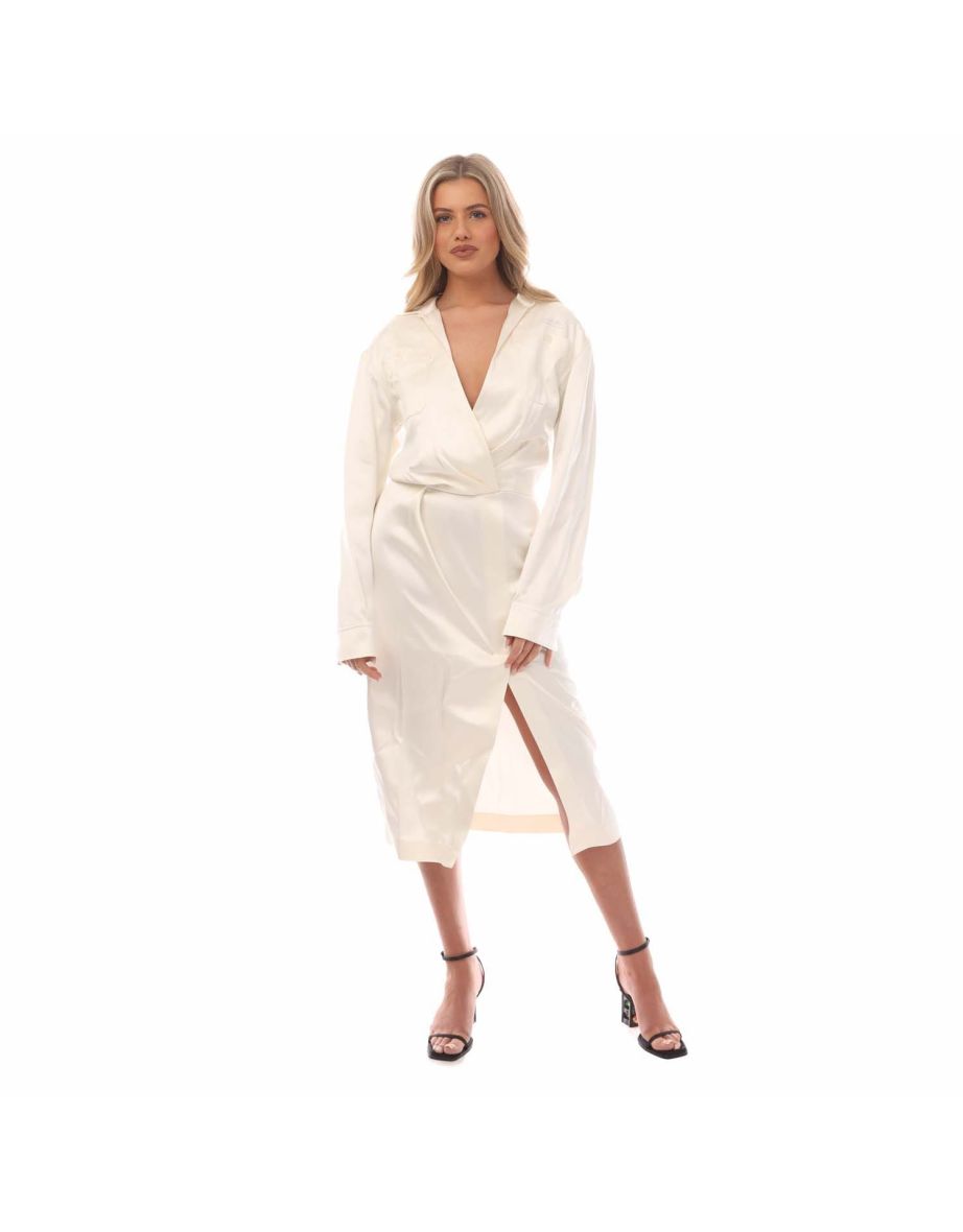 Women's Off White Duchesse Twist Long Dress in White