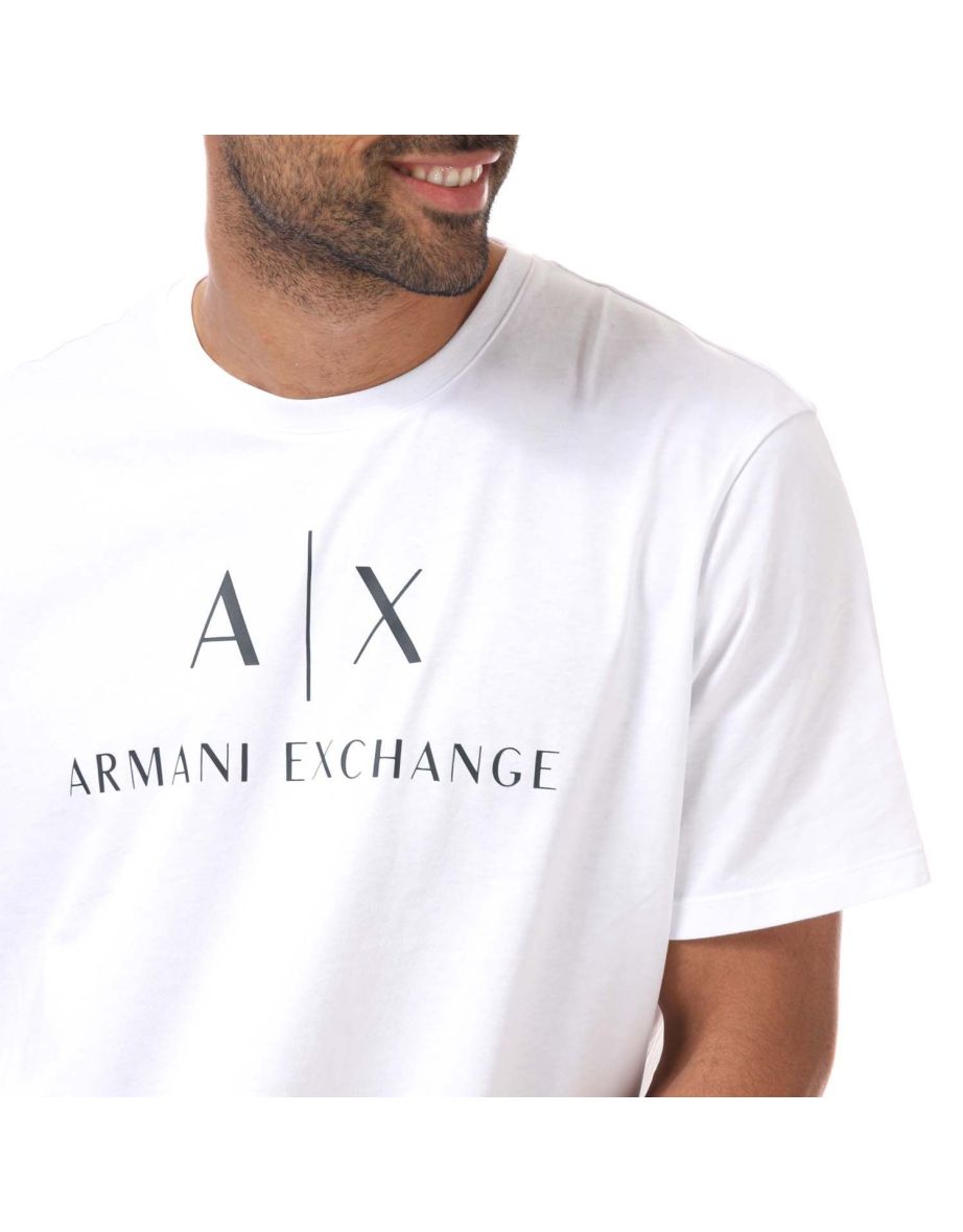 Men's Armani Exchange Logo T-Shirt in White - 5