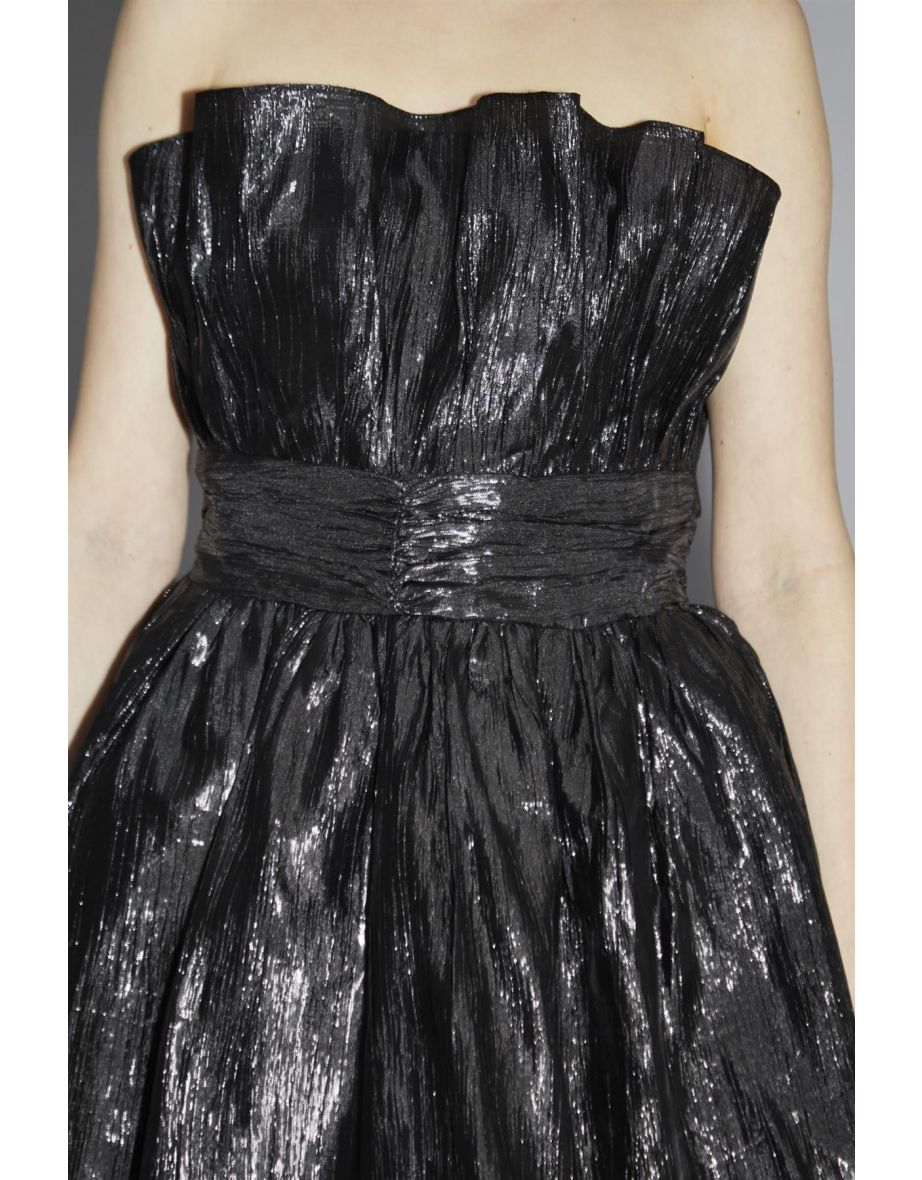 Callie Black Gathered-Bandeau Mini-Dress - 3