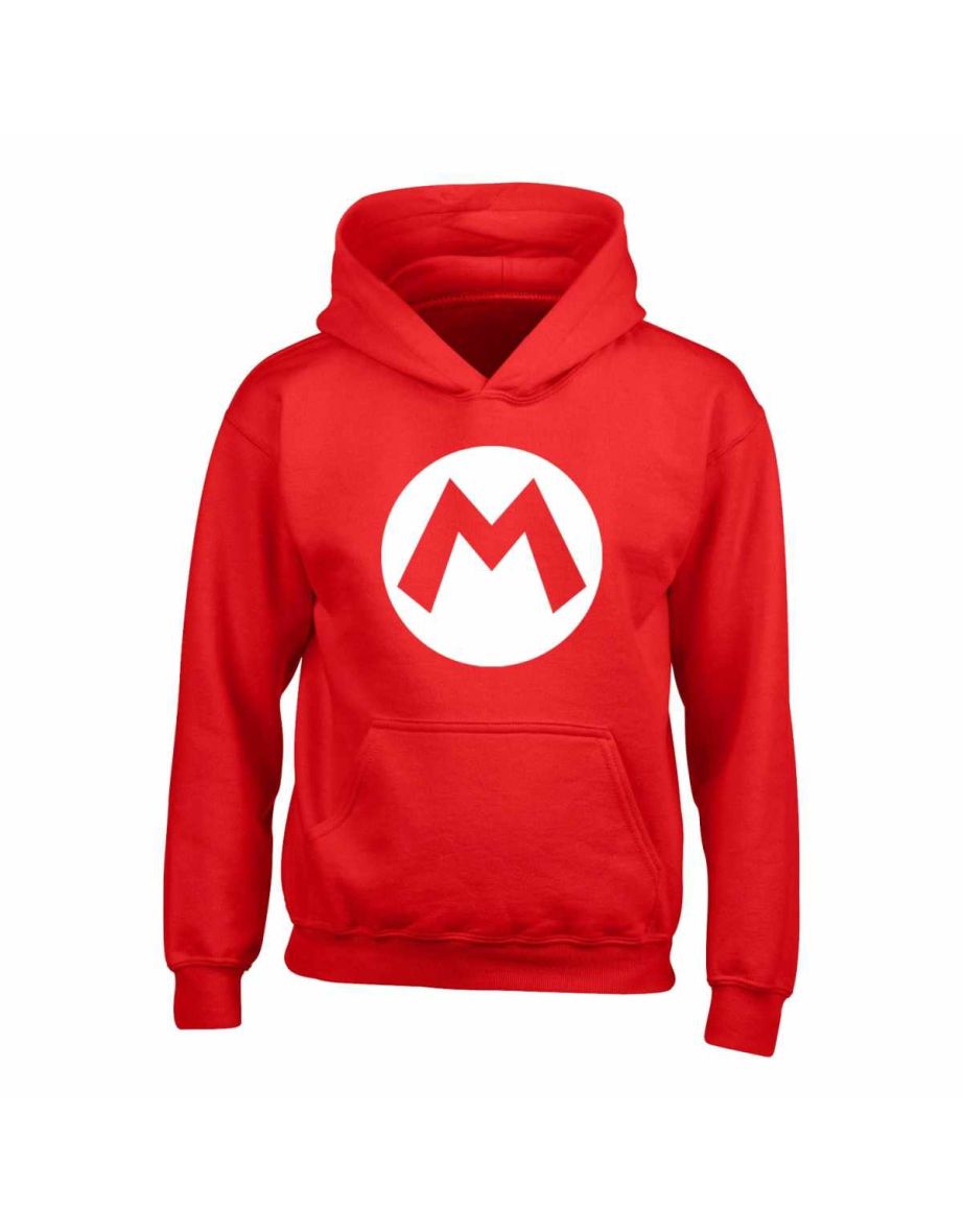 Super Mario Childrens/Kids Mario Badge Hoodie - Red