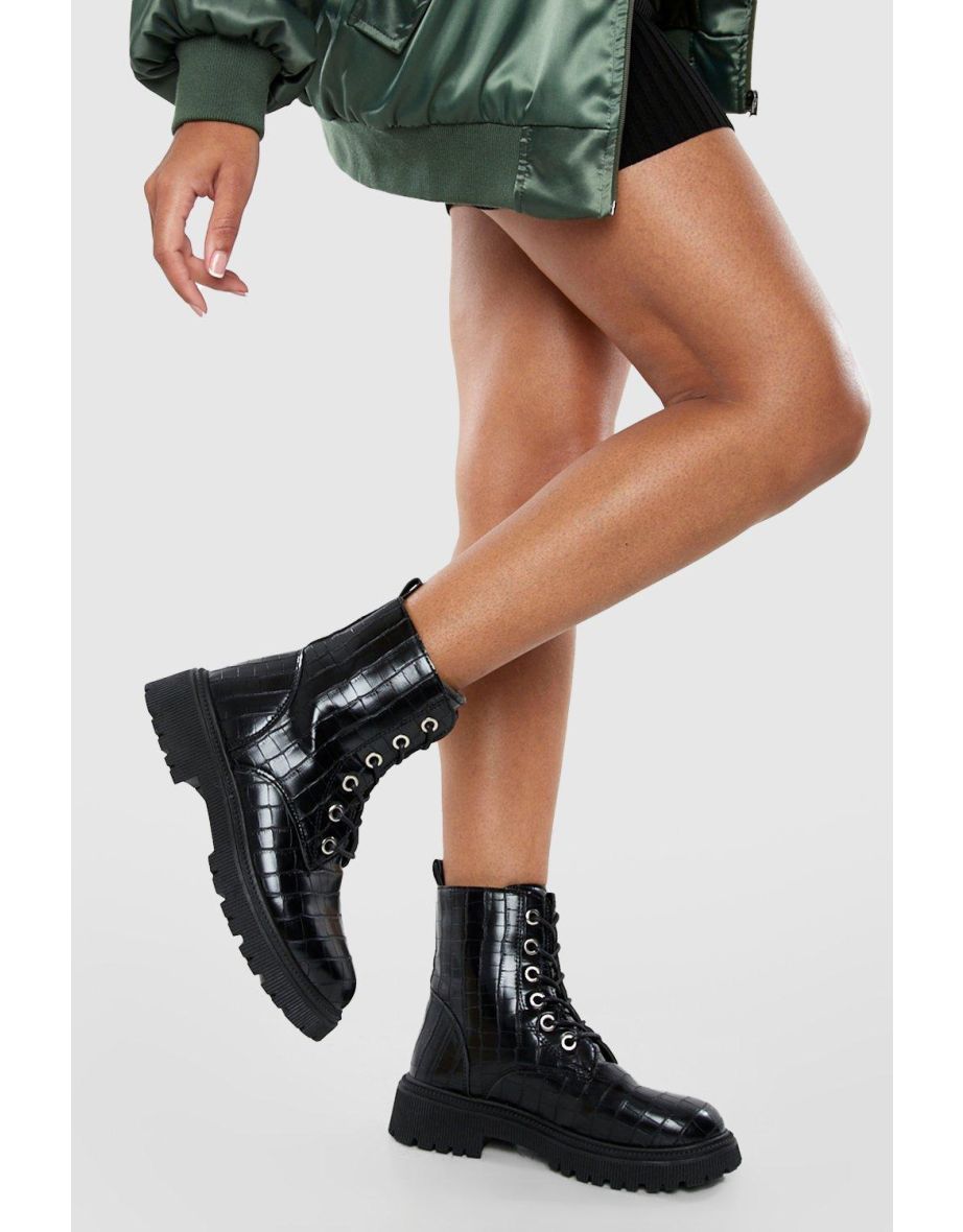 Chunky cheap croc boots