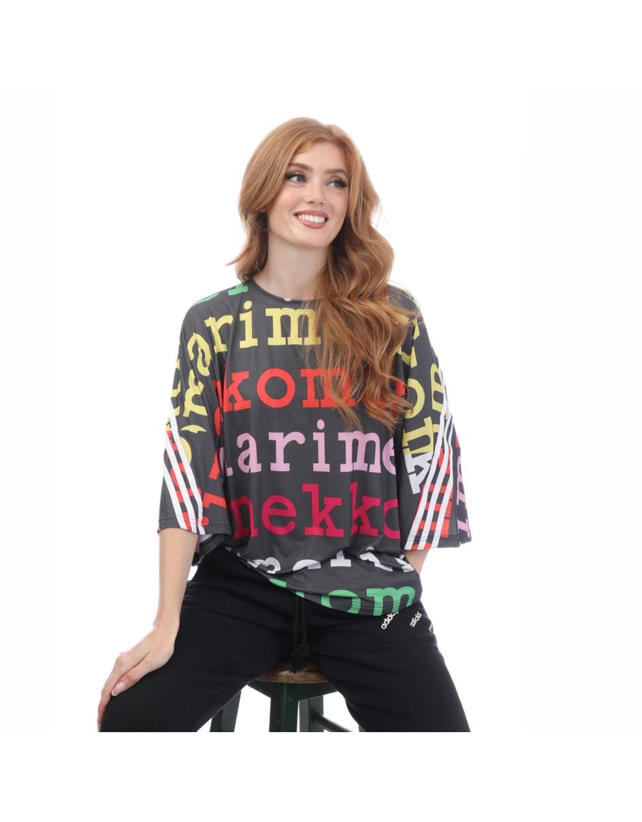 Women's adidas Marimekko T-Shirt (Plus Size) in Black - 3