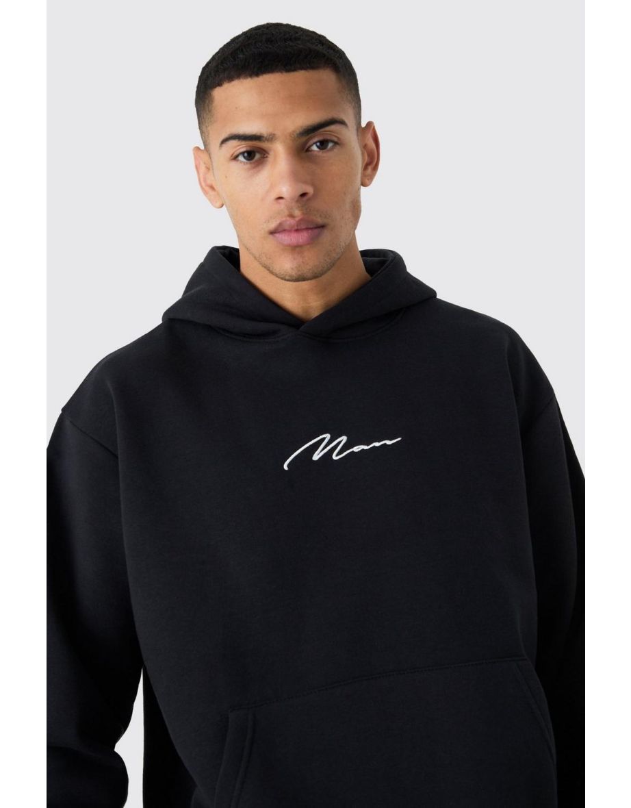 Man Signature Oversized Over The Head Hoodie - 2