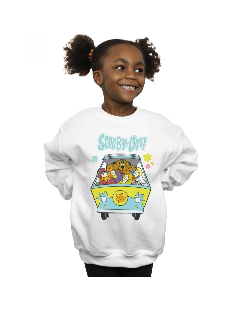 Scooby Doo Girls Mystery Machine Group Sweatshirt - White