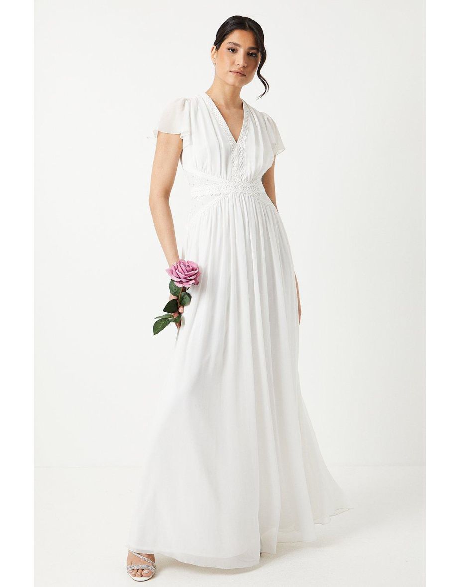 Bridal Sequin Lace Chiffon Maxi Dress