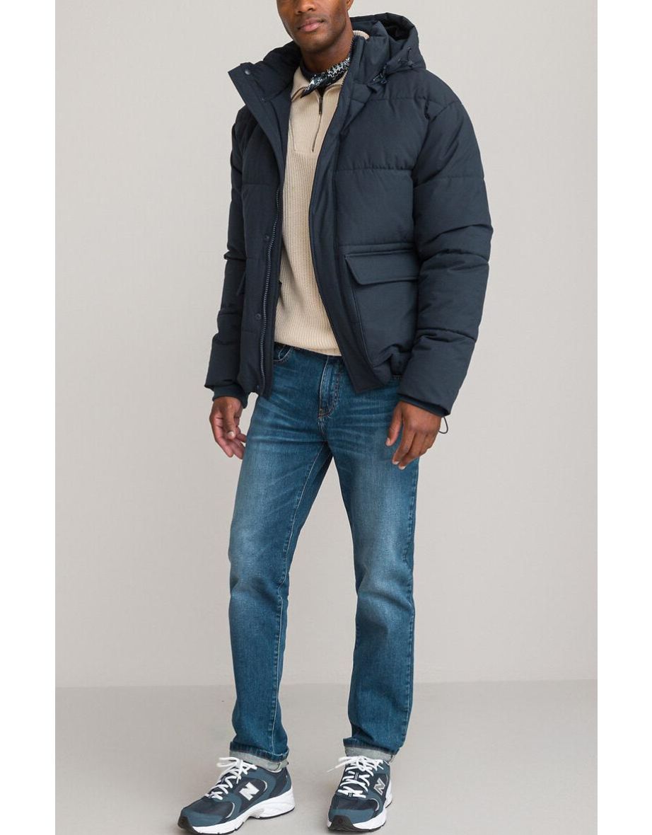 Short Padded Jacket with Detachable Hood