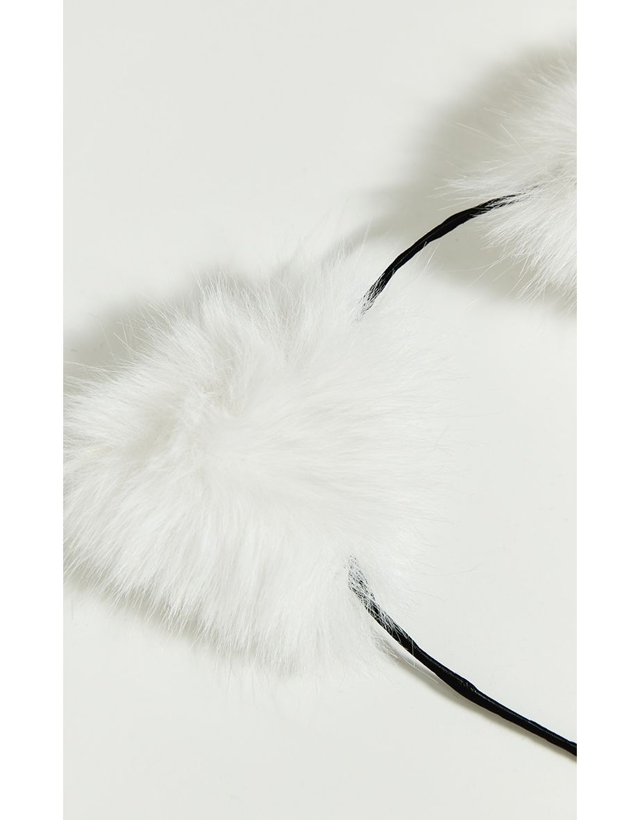 White Fluffy Cat Ears - 2