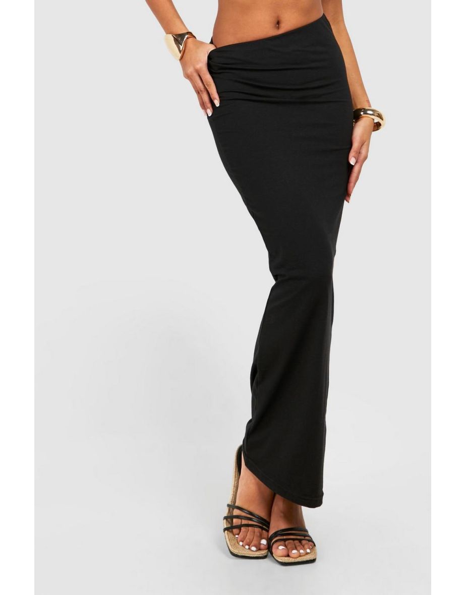 Cotton Jersey Maxi Skirt - black - 3