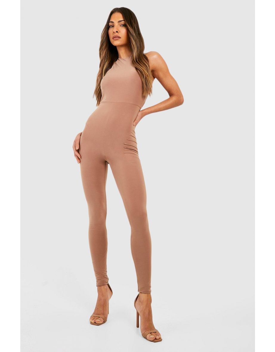 Sleeveless Unitard - camel