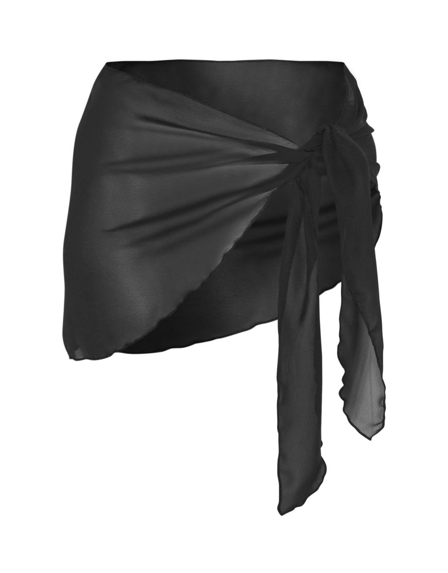 White & Black Two Pack Chiffon Sarongs - 5