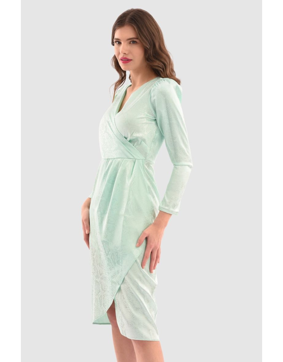Closet London Mint Green Drape Skirt Dress - 3