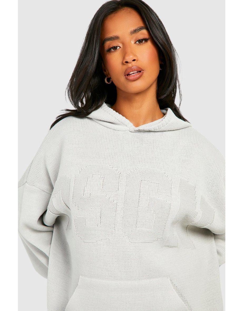 Petite Dsgn Knitted Hoodie - grey - 3