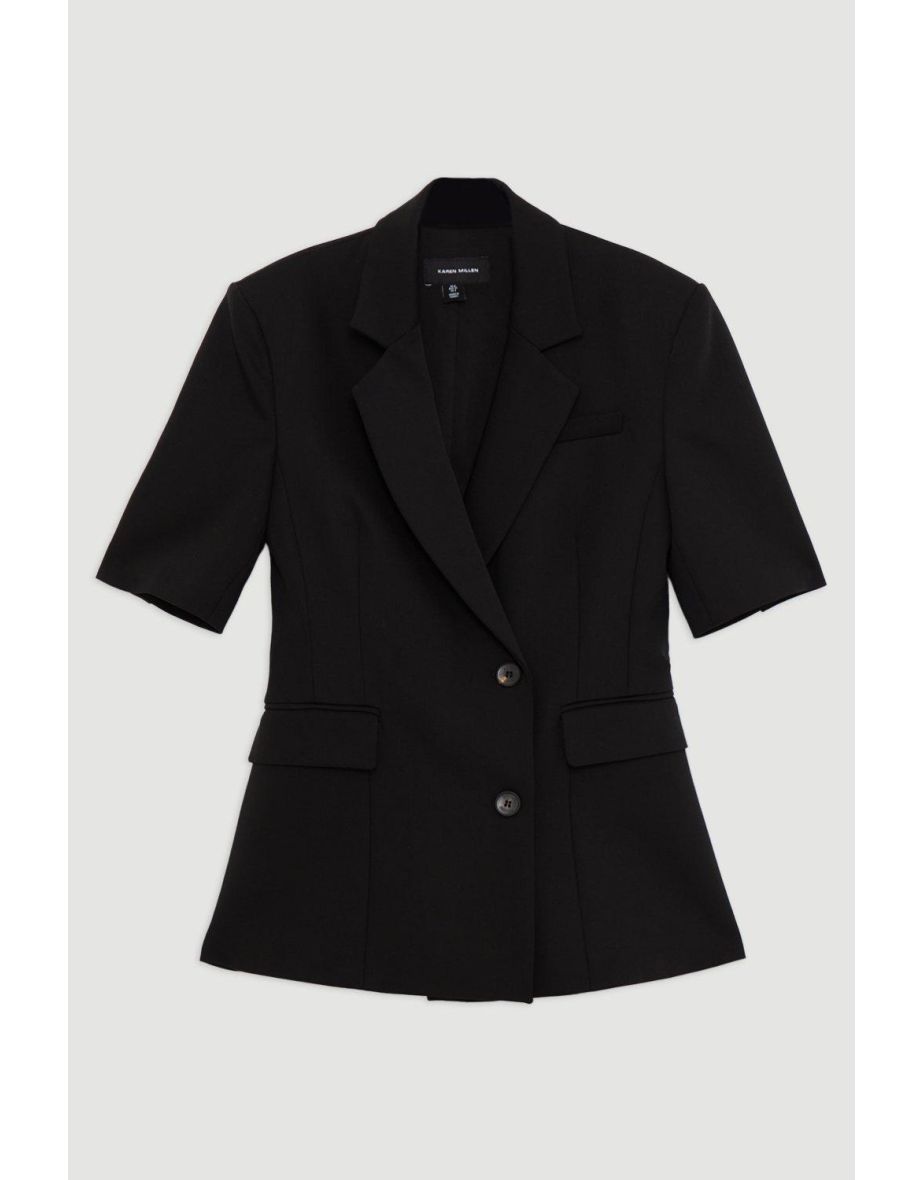 Tailored Short Sleeve Blazer Jacket - 3