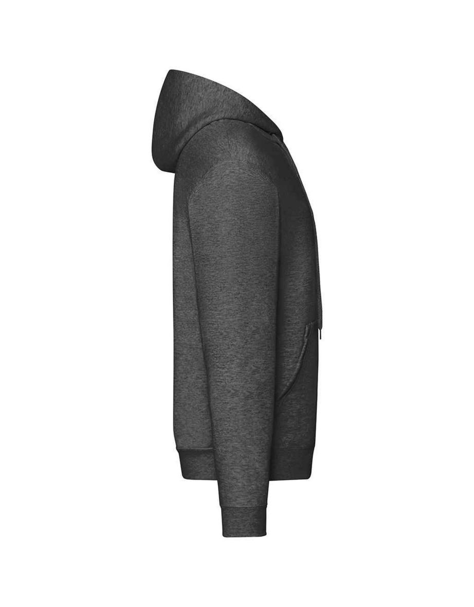 Fruit of the Loom Mens Hooded Sweatshirt - Dark Heather - 2