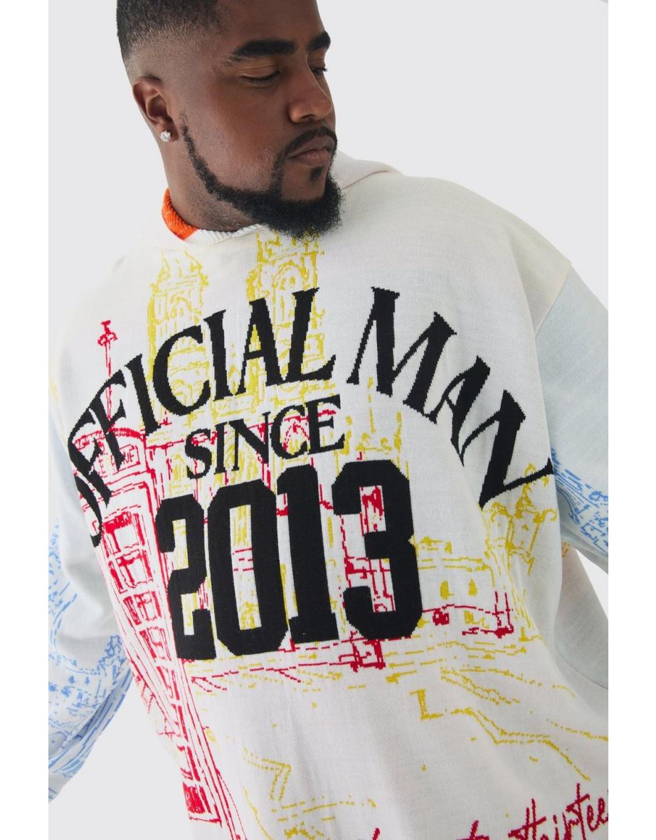 Plus Twenty Thirteen Graphic Knitted Hoodie - 2