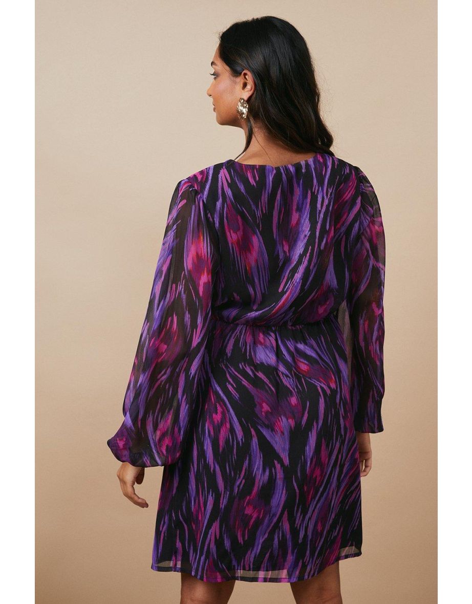 Occasion Abstract Ruffle Wrap Mini Drses - 3