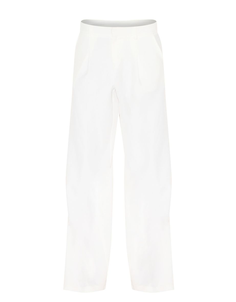 White Premium Tailored Woven Wide Leg Trouser - 4