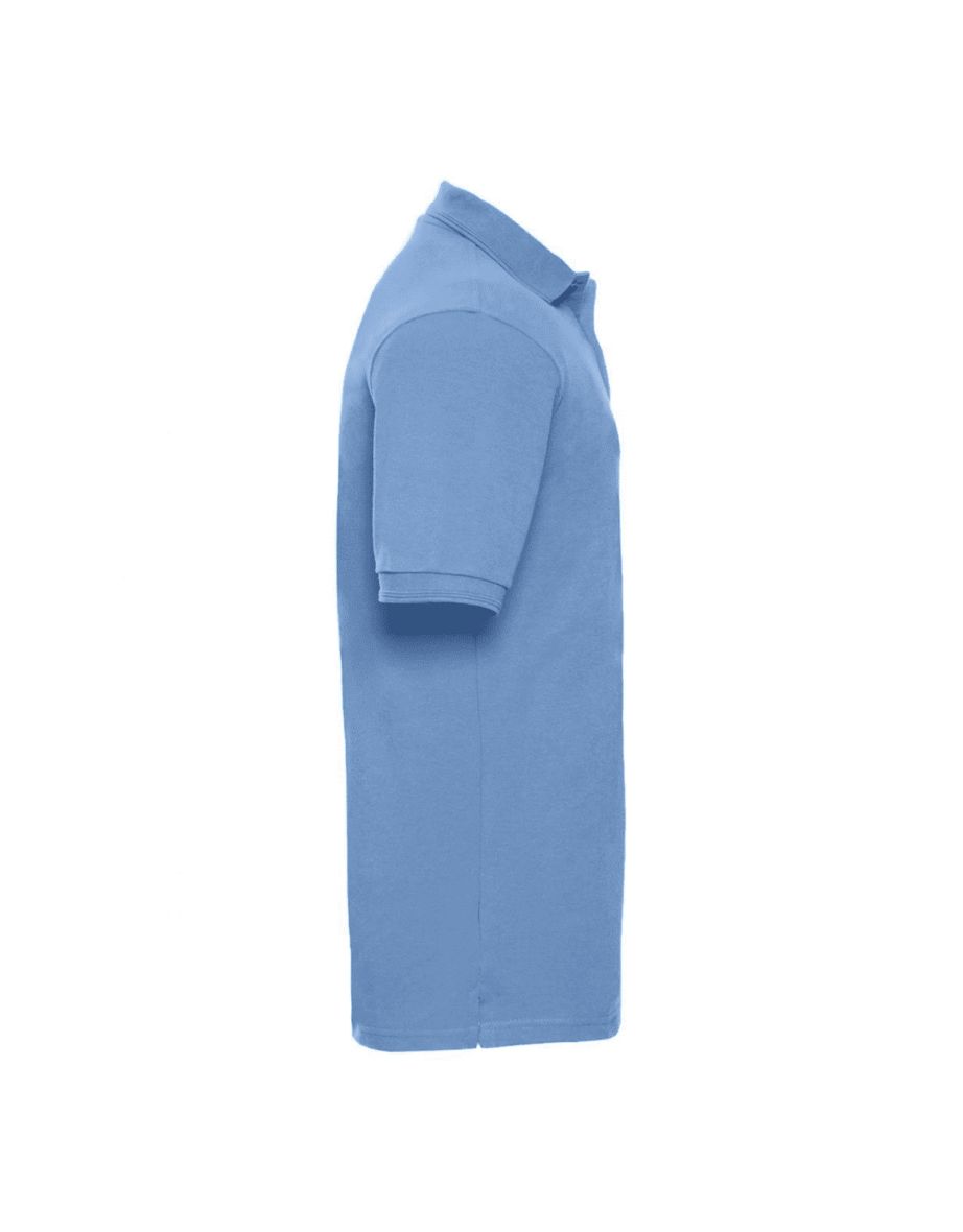 Russell Mens Ripple Collar & Cuff Short Sleeve Polo Shirt - Sky Blue - 1