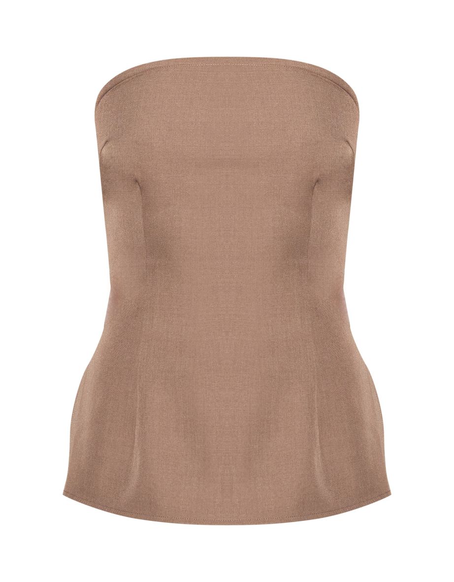Tall Mushroom Cinched Longline Bandeau Top - 4