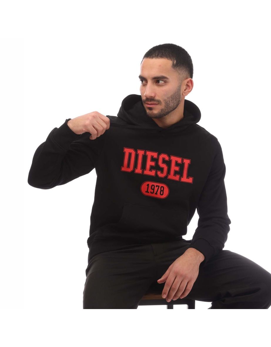 Men's Diesel S-Ginn 1-B Hoodie in Black - 3