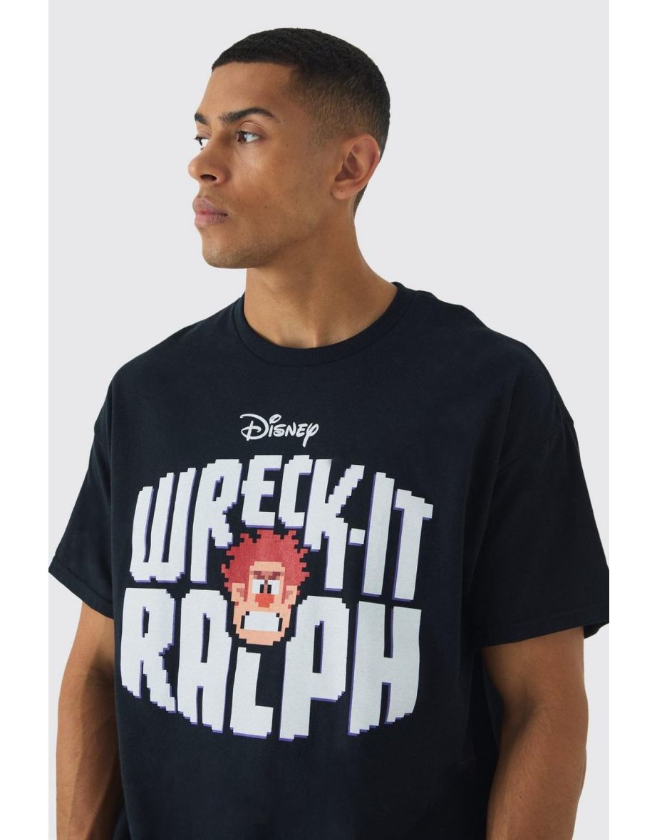 Oversized Disney Wreck It Ralph License Print T-Shirt - black - 2