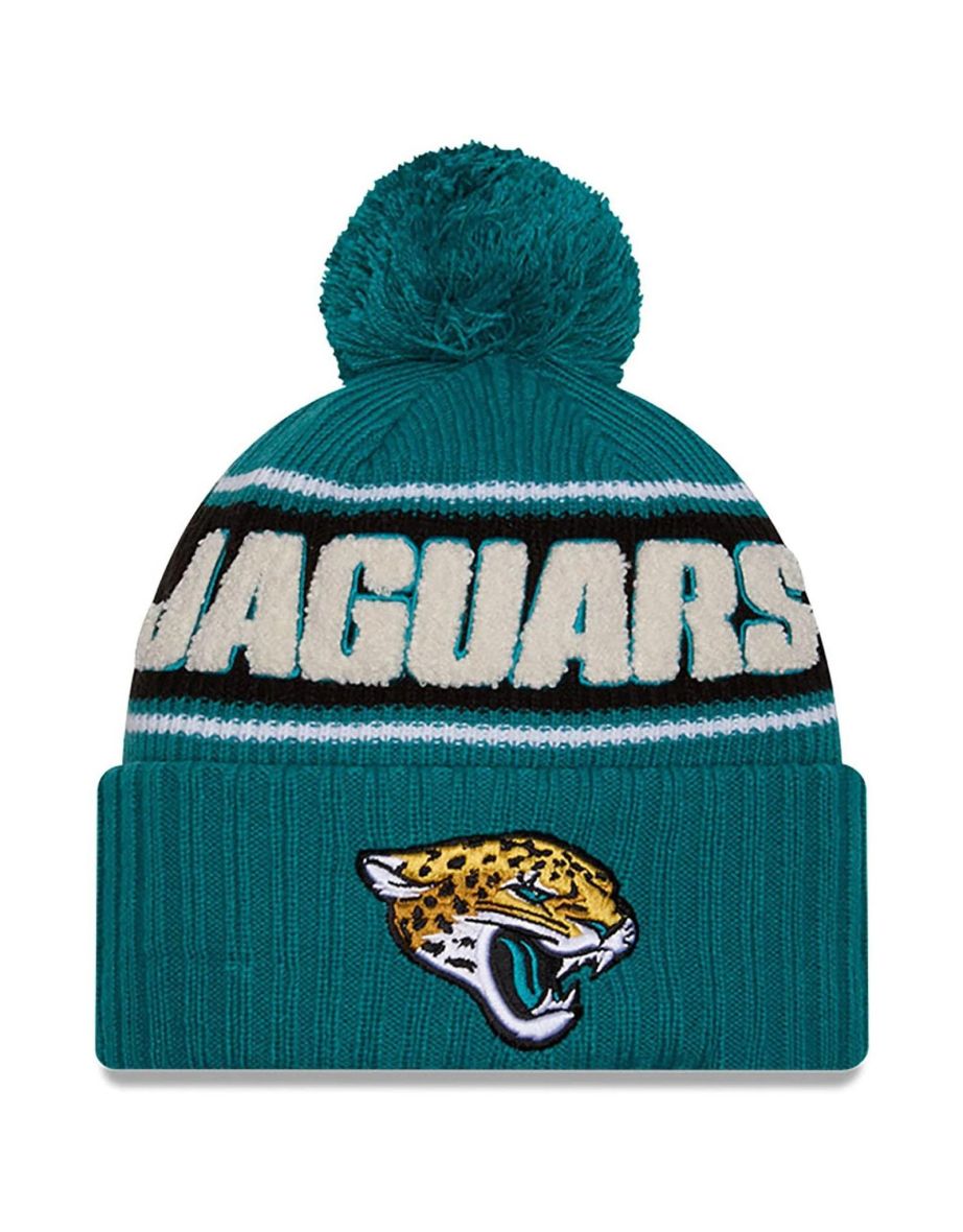 New Era Mens Knits Jacksonville Jaguars NFL Bobble Hat Beanie Warm - Turquoise