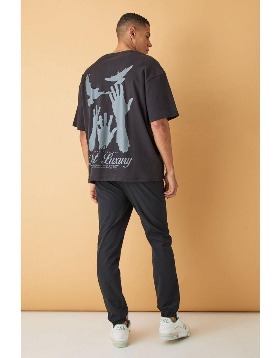 Oversized Quiet Luxury Embroidered T-shirt - black - 2
