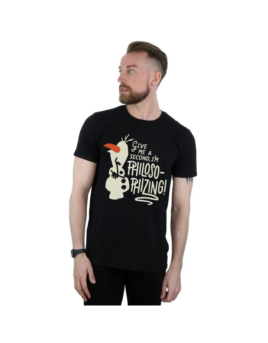 Disney Mens Frozen 2 Olaf Philosophizing T-Shirt - Black