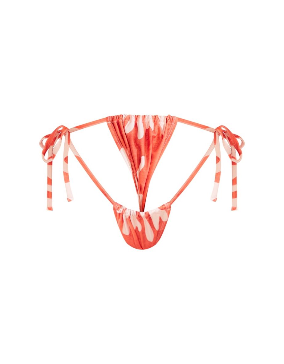 Coral Print Bandeau Bikini Top - 3