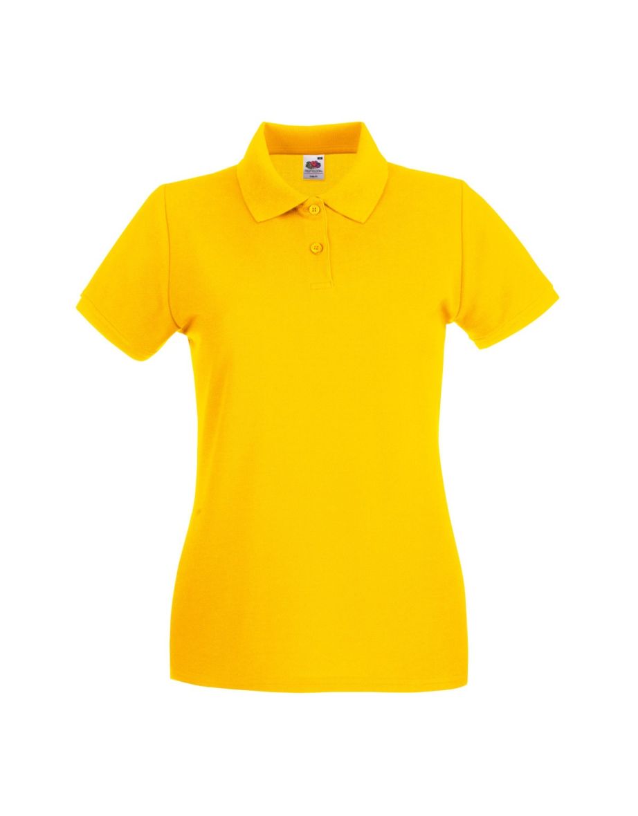 Fruit Of The Loom Ladies Lady-Fit Premium Short Sleeve Polo Shirt - Sunflower