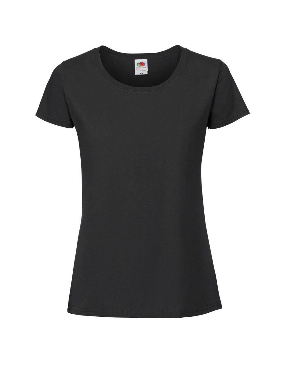 Fruit Of The Loom Womens/Ladies Ringspun Premium T-Shirt - Jet Black