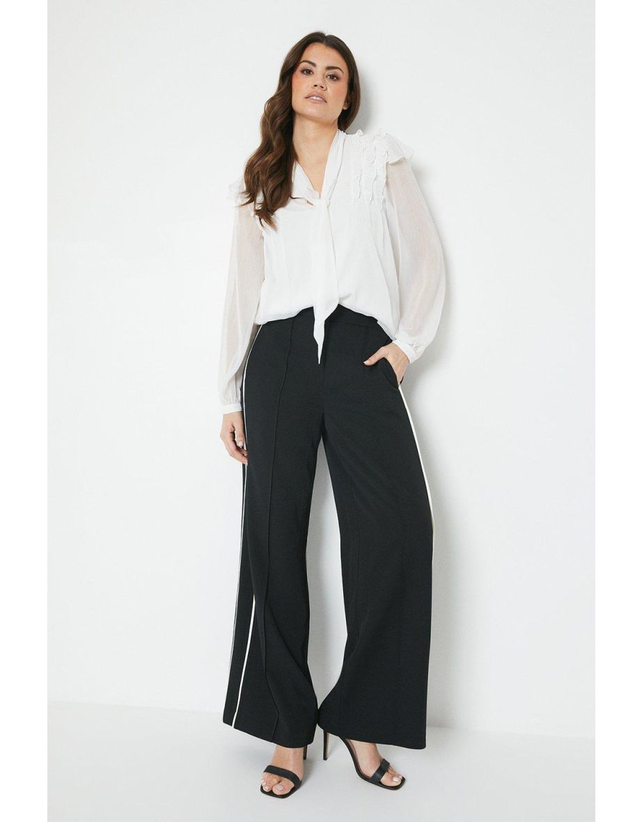 Premium Side Stripe Wide Leg Trousers - 3