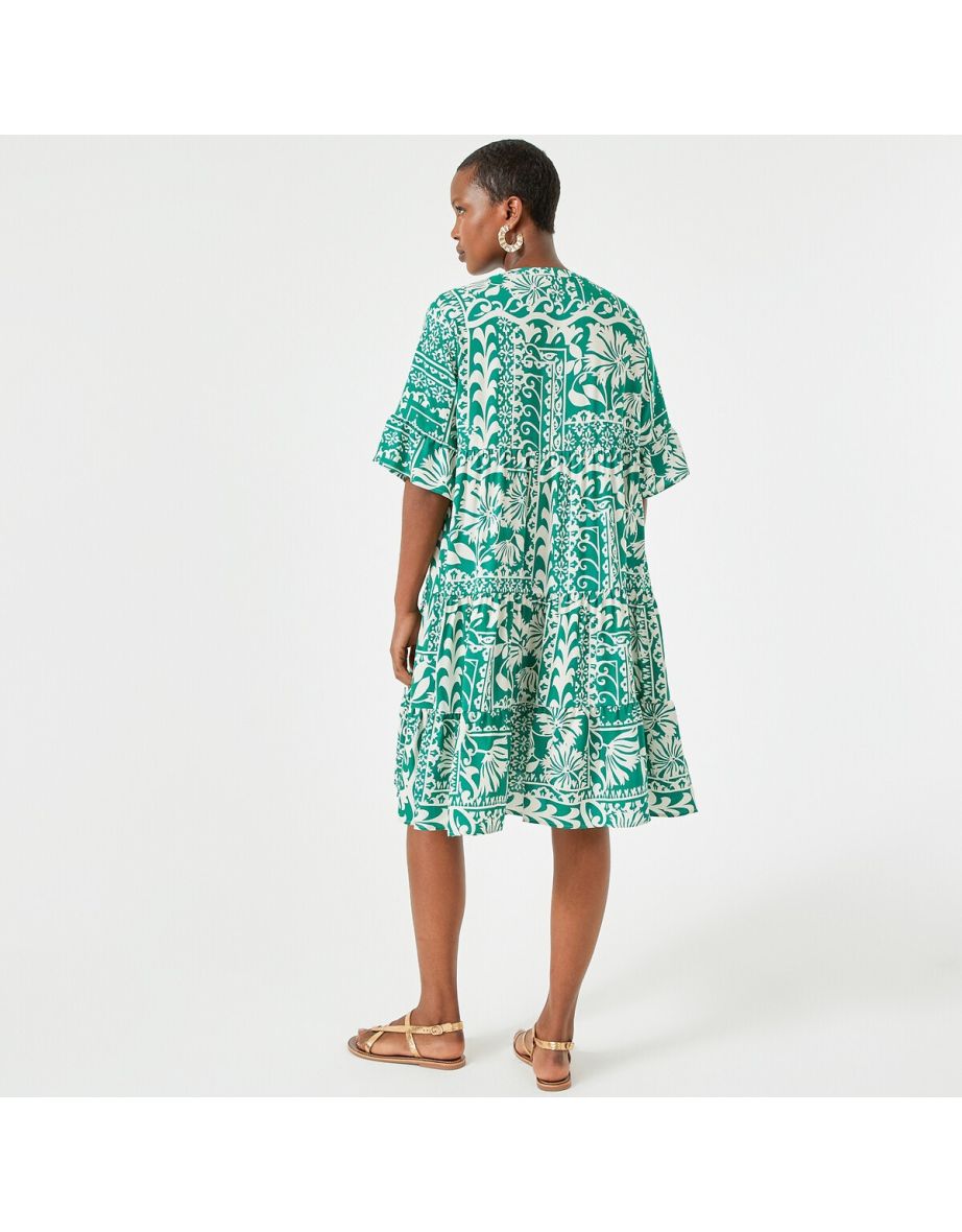 Full Mid-Length Dress in Floral Print - 3