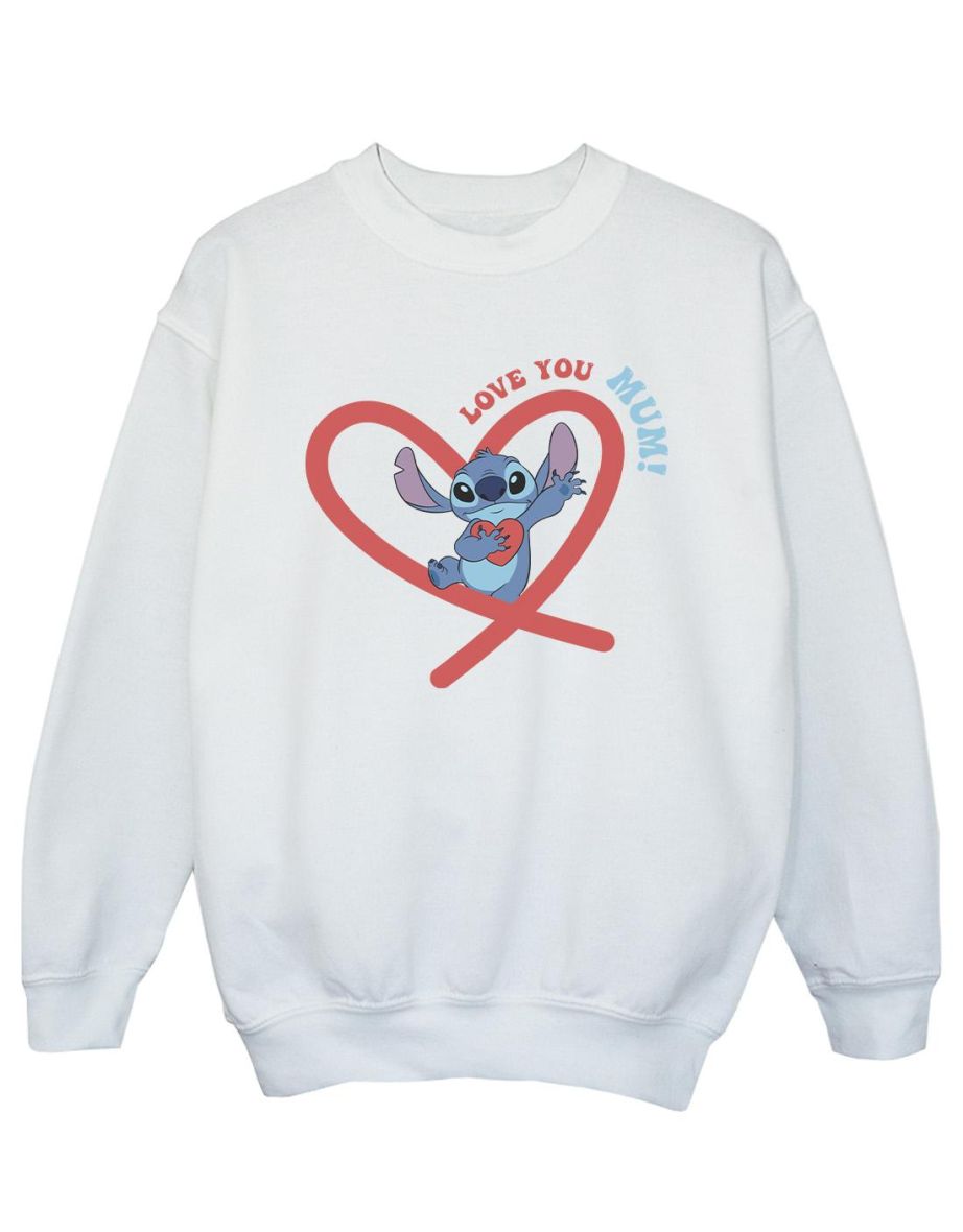 Disney Girls Lilo & Stitch Love You Mum Sweatshirt - White