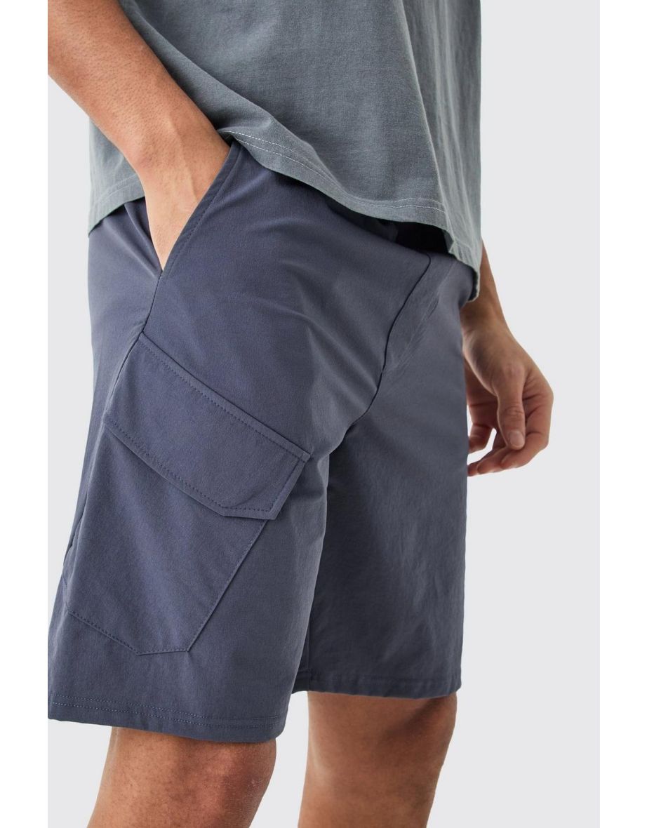 Elastic Comfort Lightweight Stretch Short - slate blue - 2