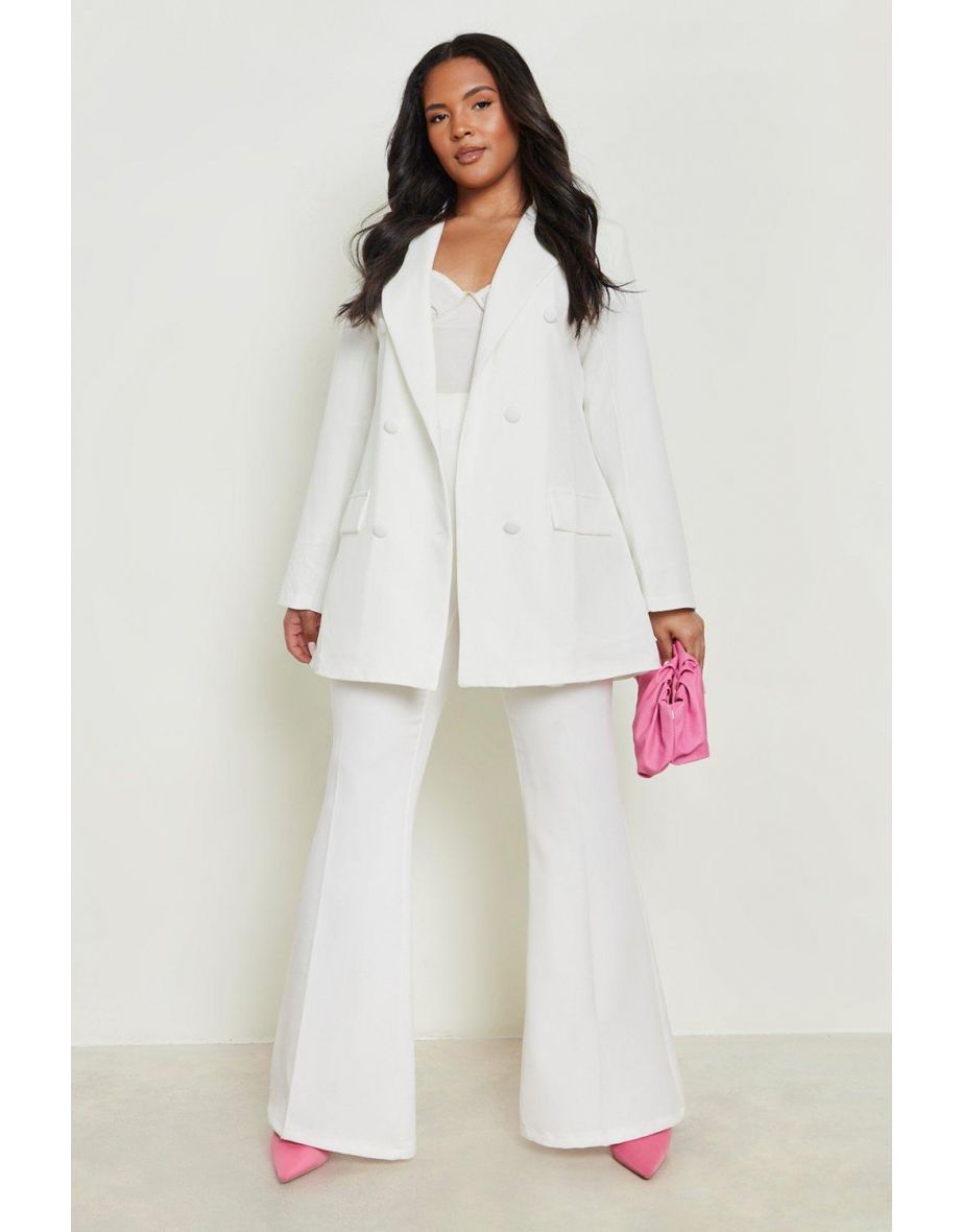 Plus Longline Blazer - white
