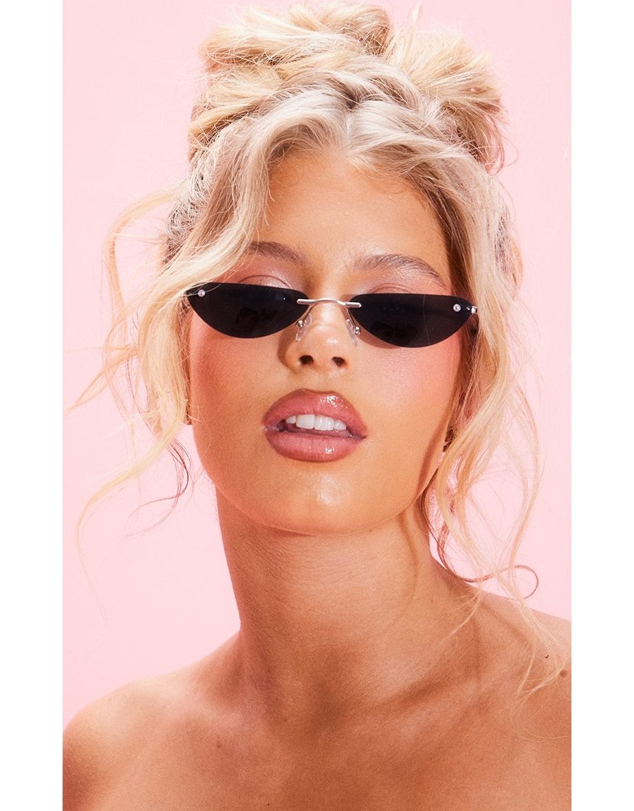 Black Skinny Retro Sunglasses