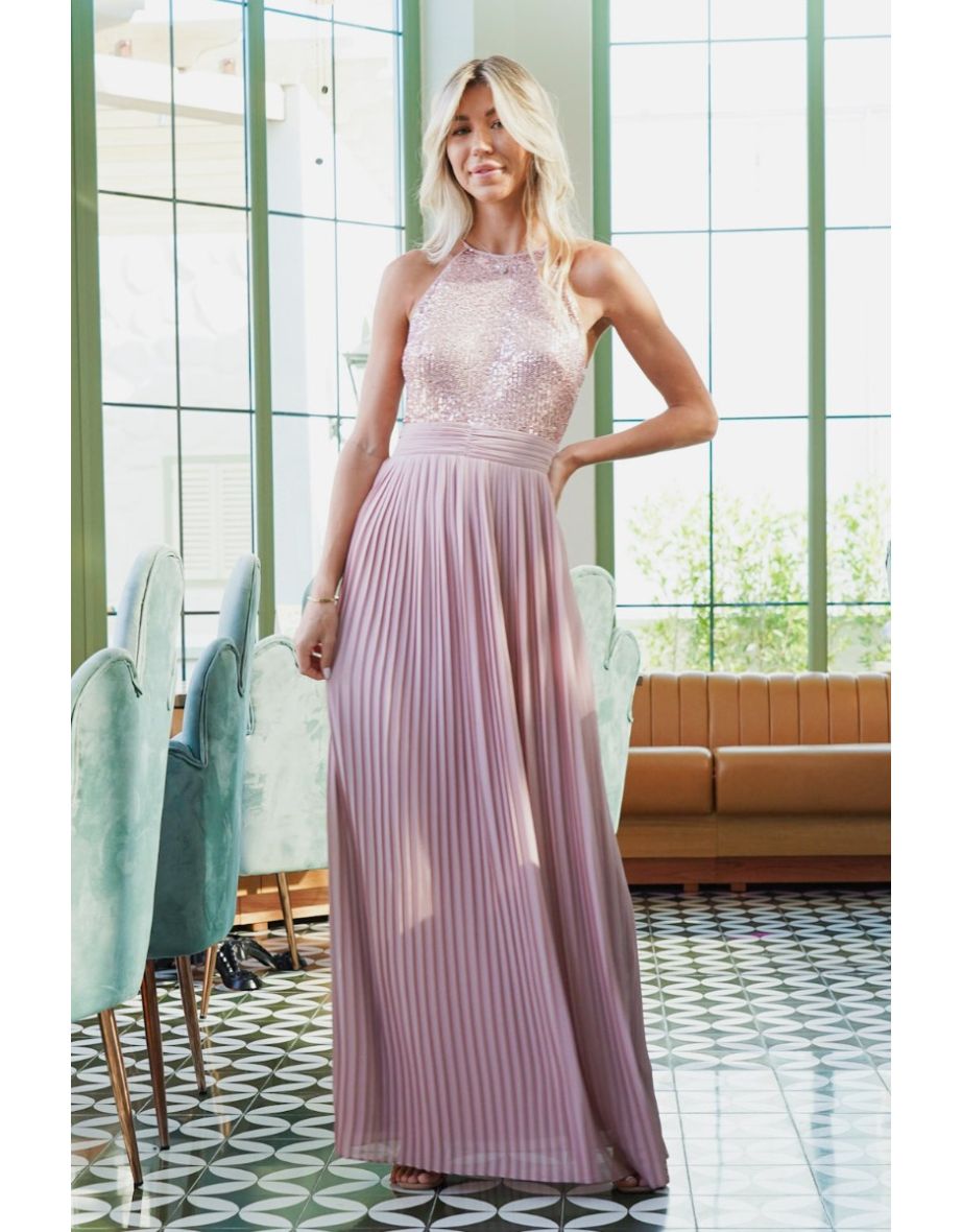 Shop TFNC Serene Sequin Mauve Maxi Dress Online in Bahrain VogaCloset