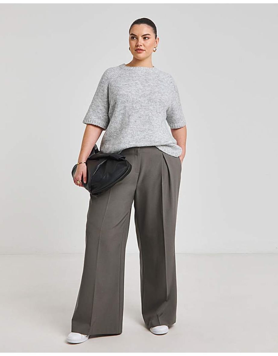 Charcoal Wide Leg Trousers